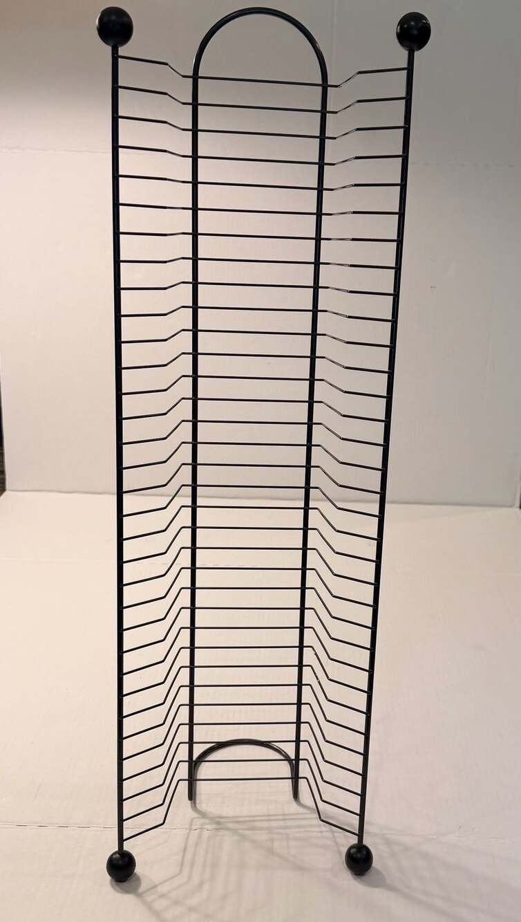 Atlantic Black Metal Wire Media Storage Tower For DVDs And CDs Hold up to 32 CDS